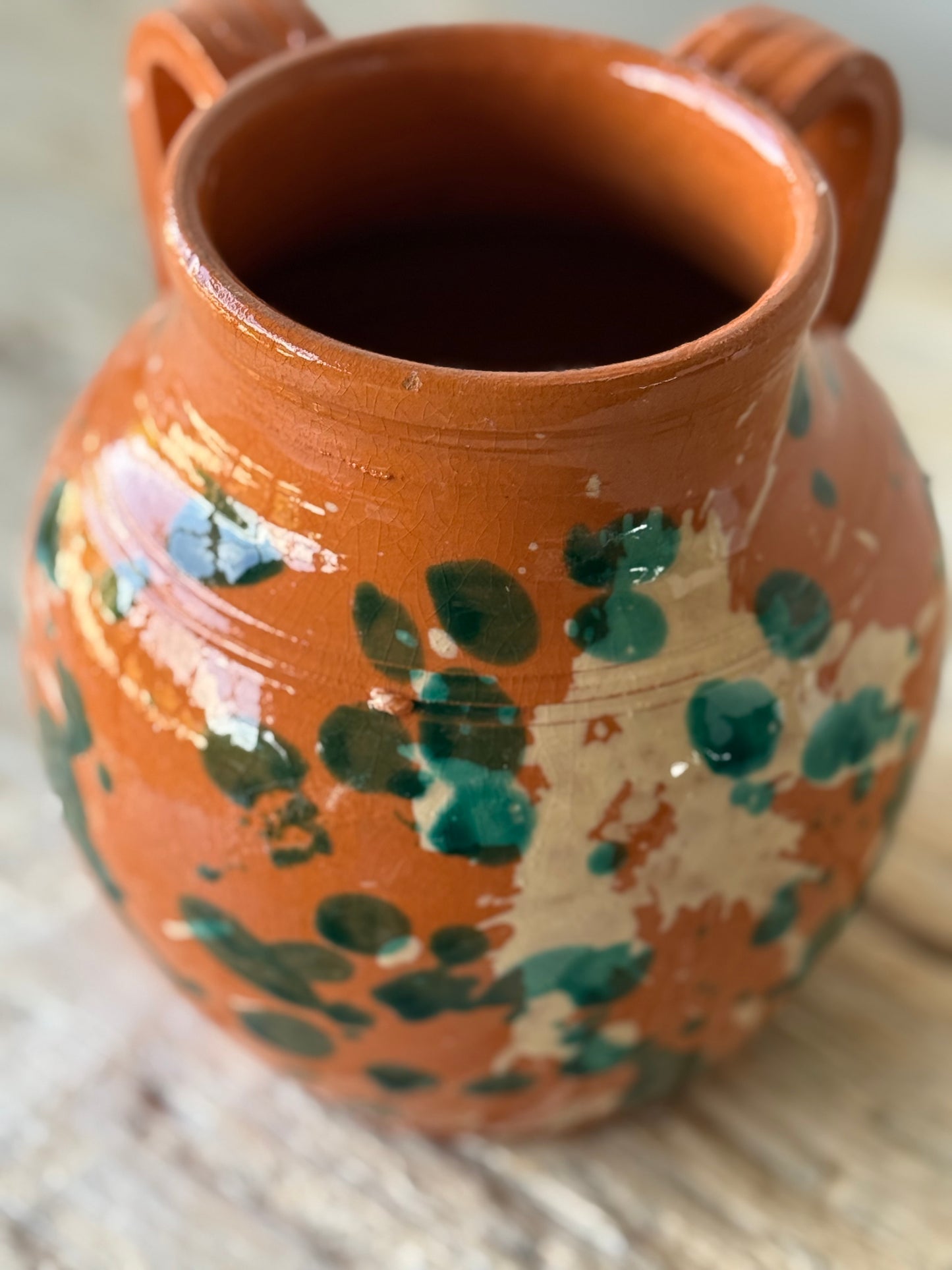 Italian jar splatter ware