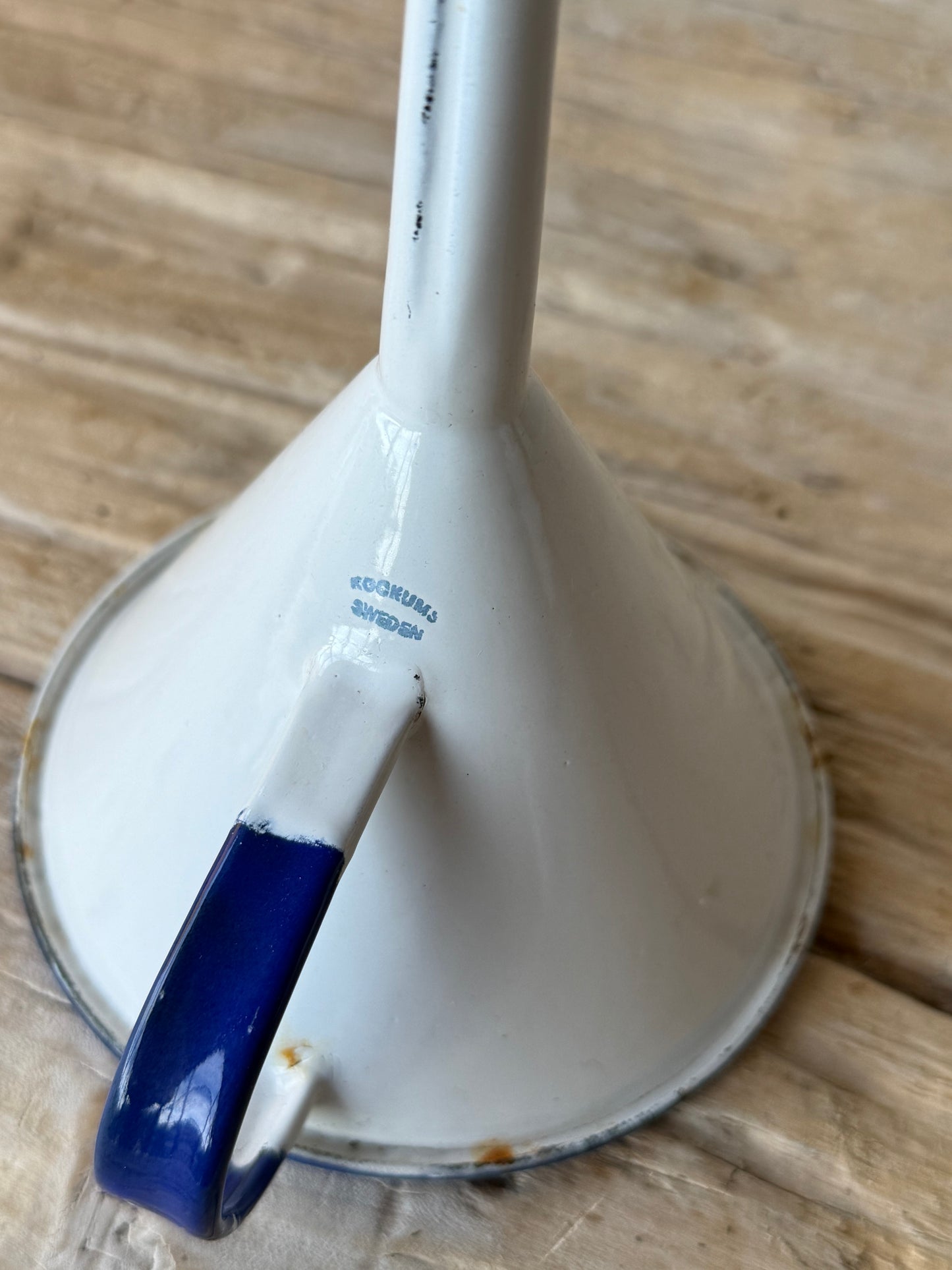 Vintage enamel funnel