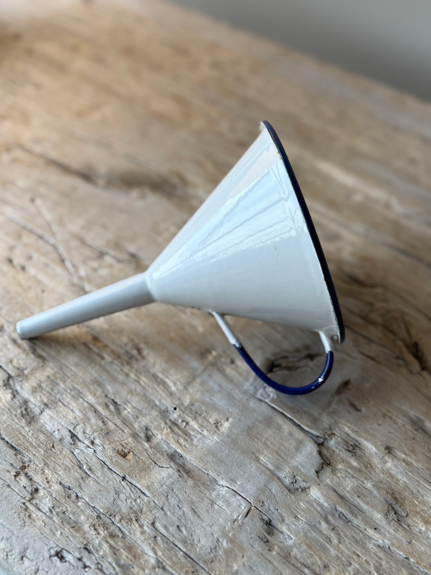 Vintage enamel funnel