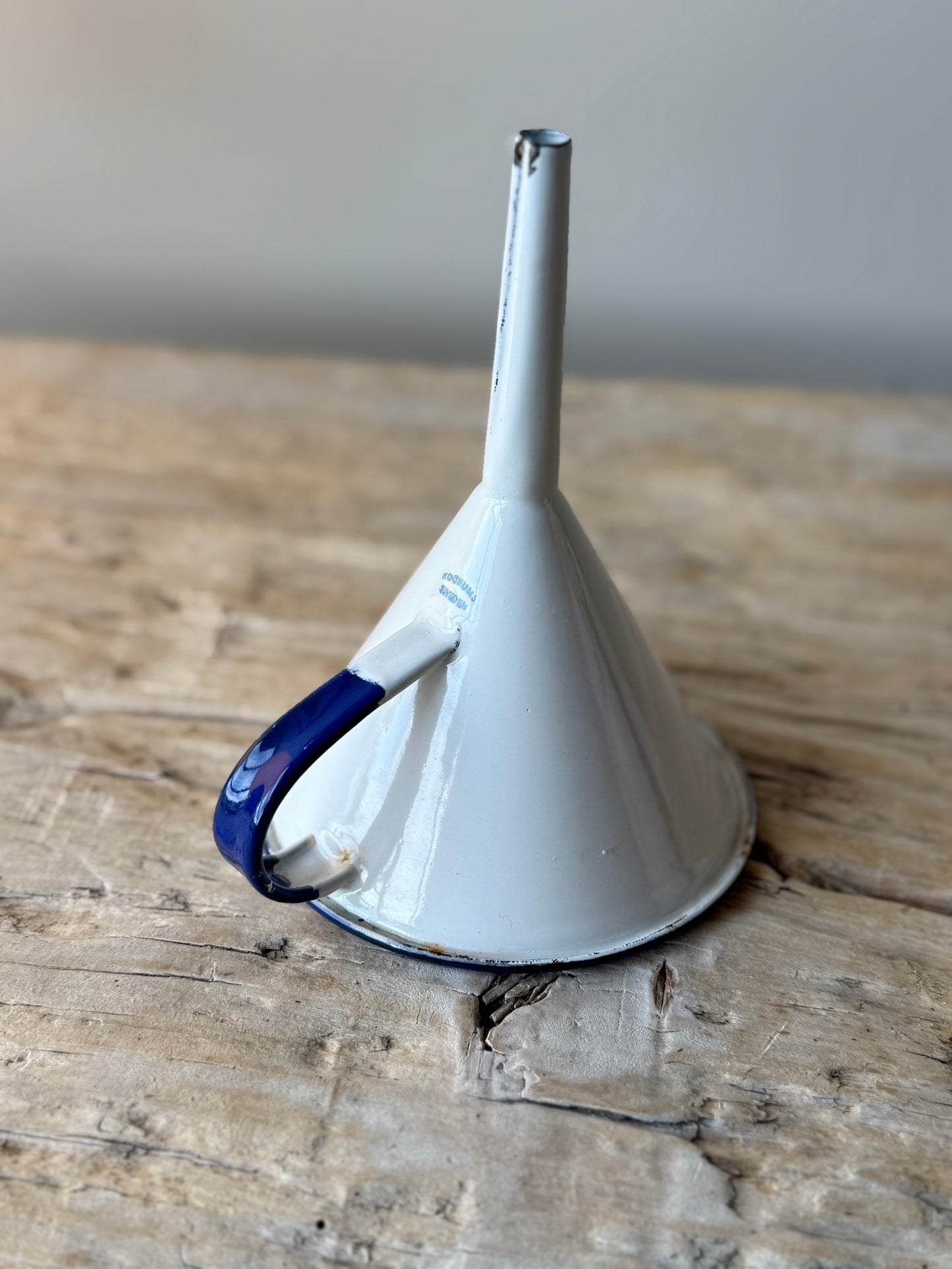 Vintage enamel funnel