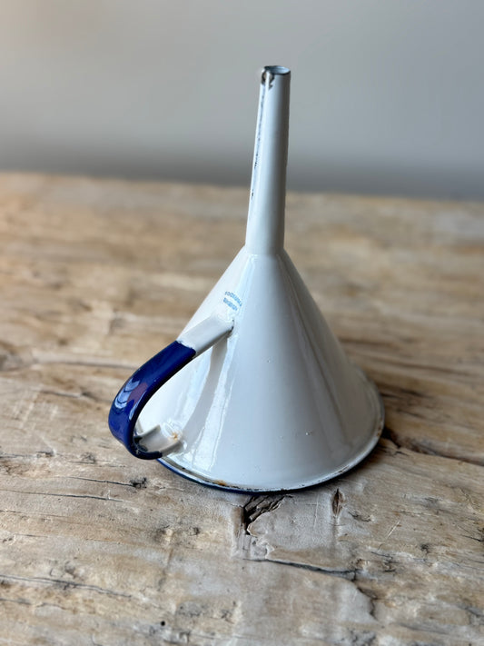 Vintage enamel funnel