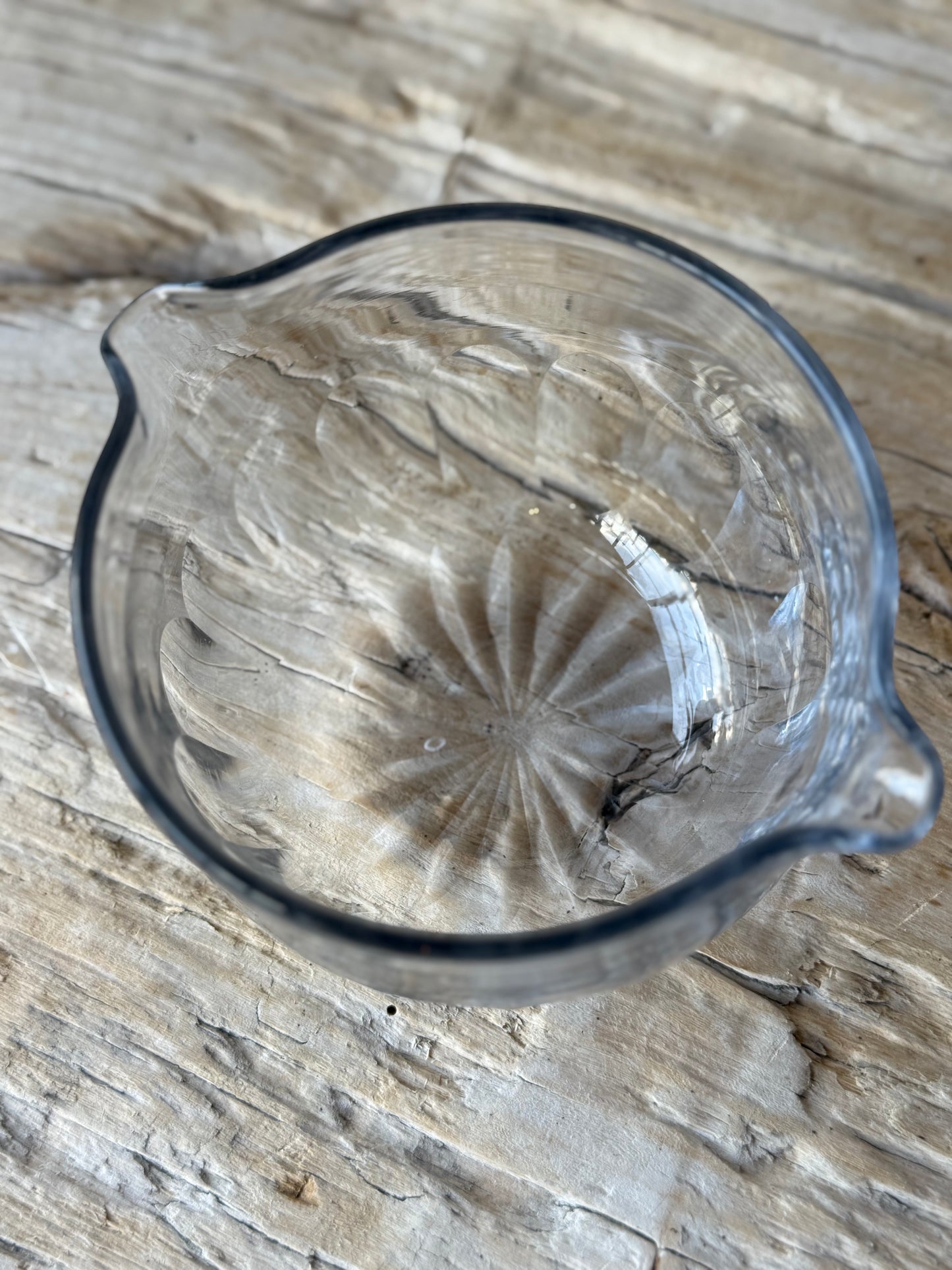 Antique glass cream / sauce pourer