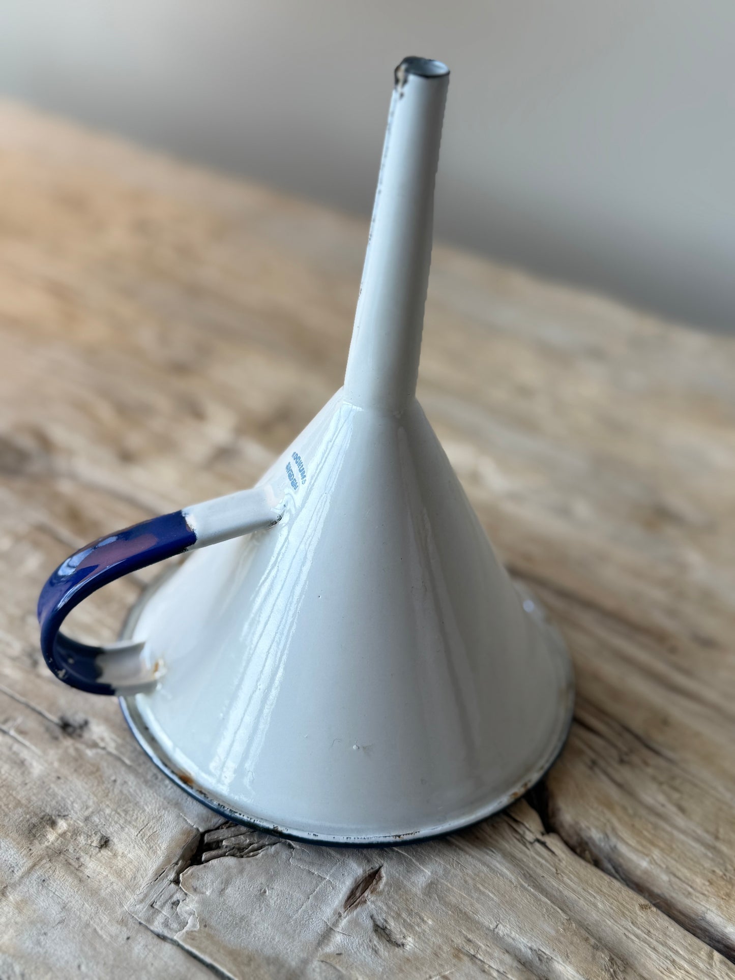 Vintage enamel funnel