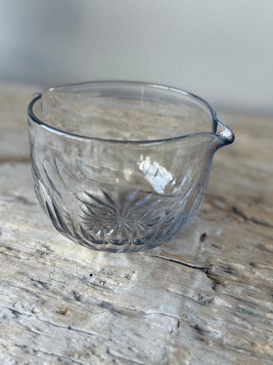 Antique glass cream / sauce pourer