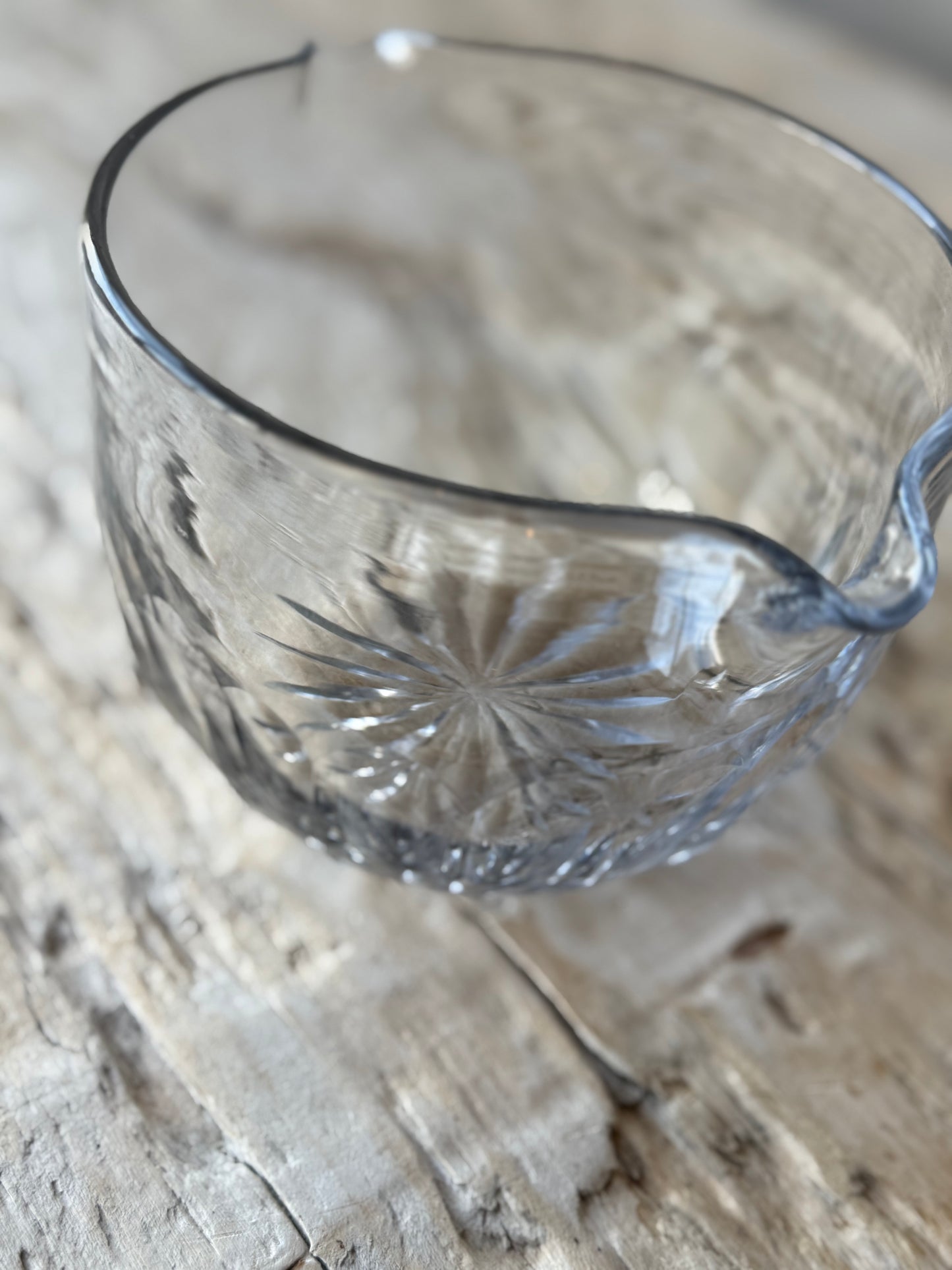 Antique glass cream / sauce pourer