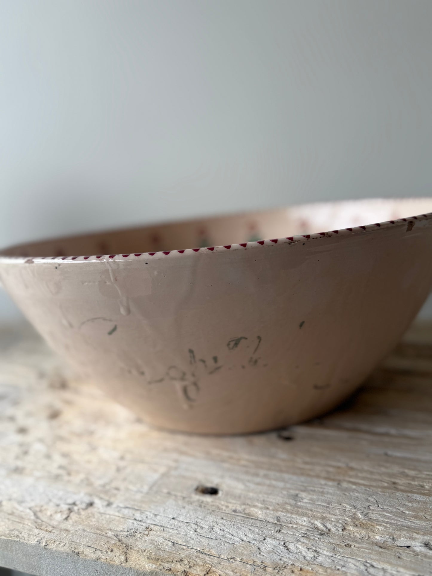 Vintage Italian cream bowl ditsy floral
