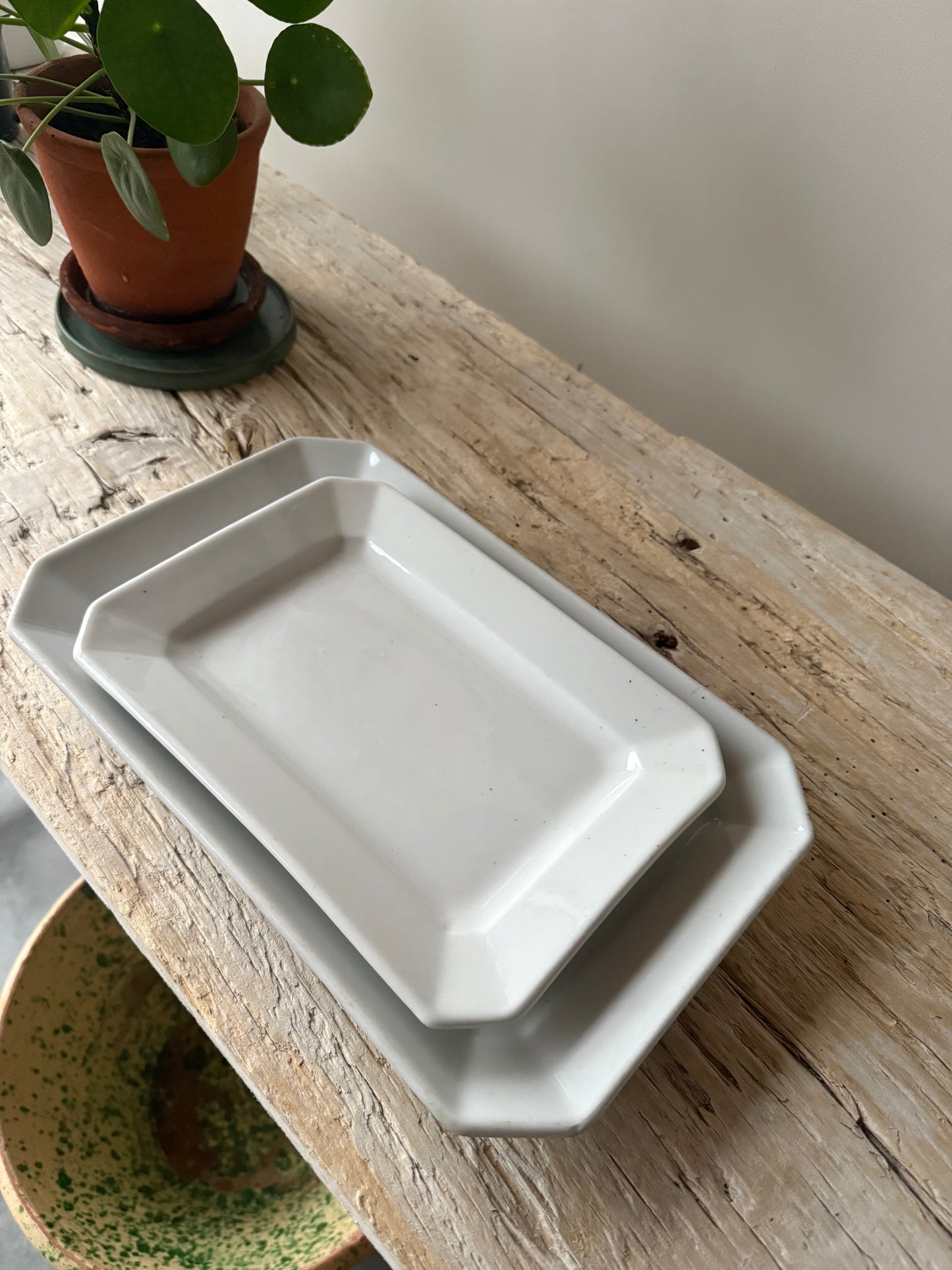 Antique French ironstone platter small