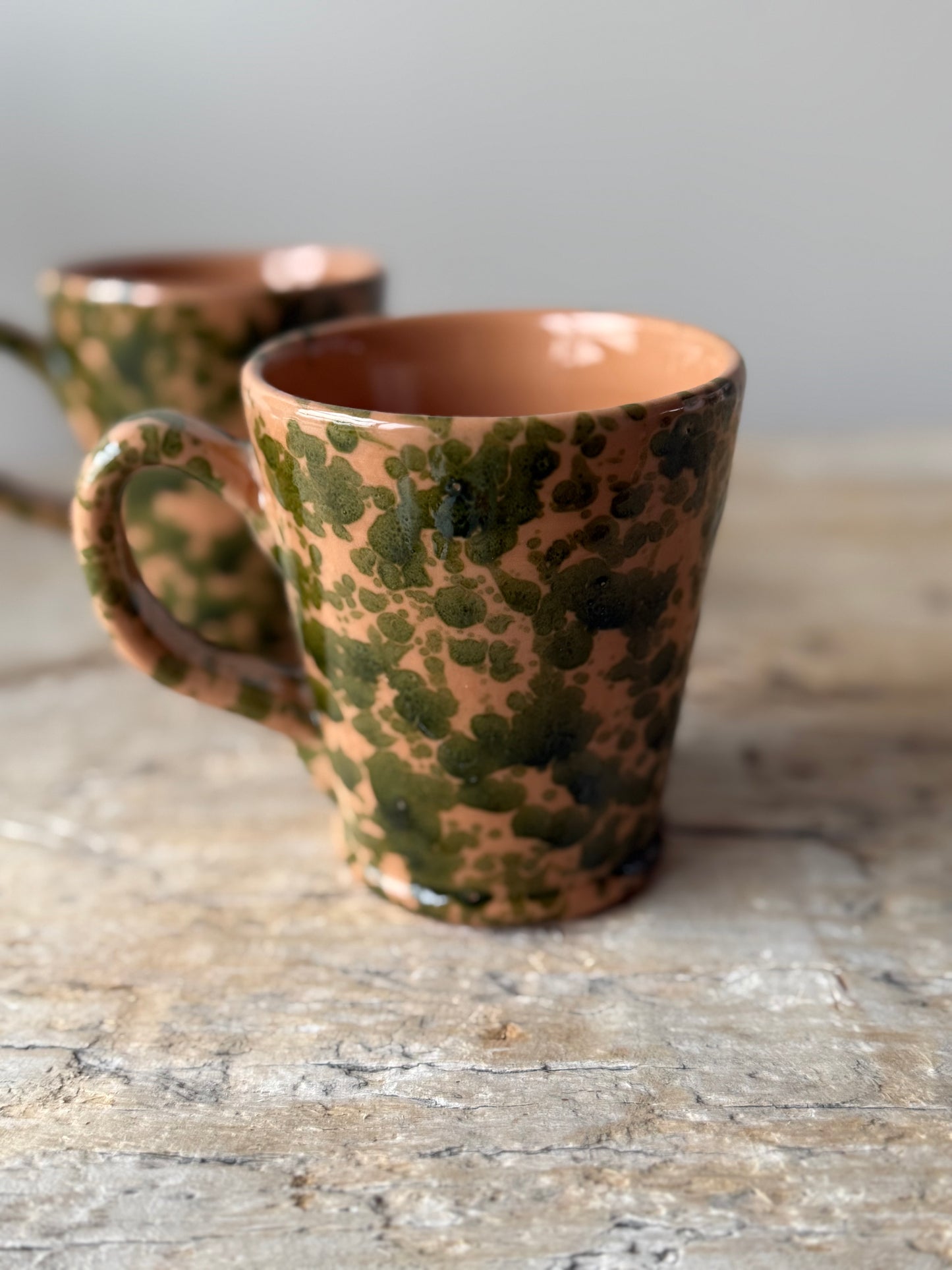 Nude & Green splatter-ware mug