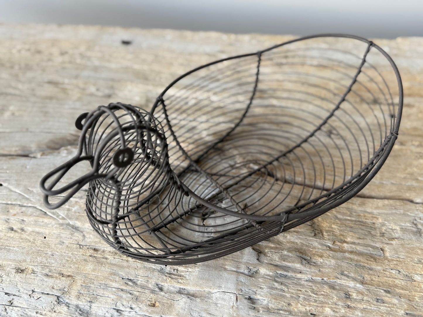 French vintage wire egg basket , novelty duck shape