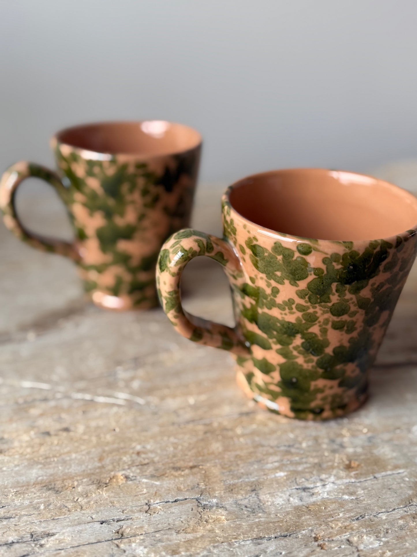 Nude & Green splatter-ware mug