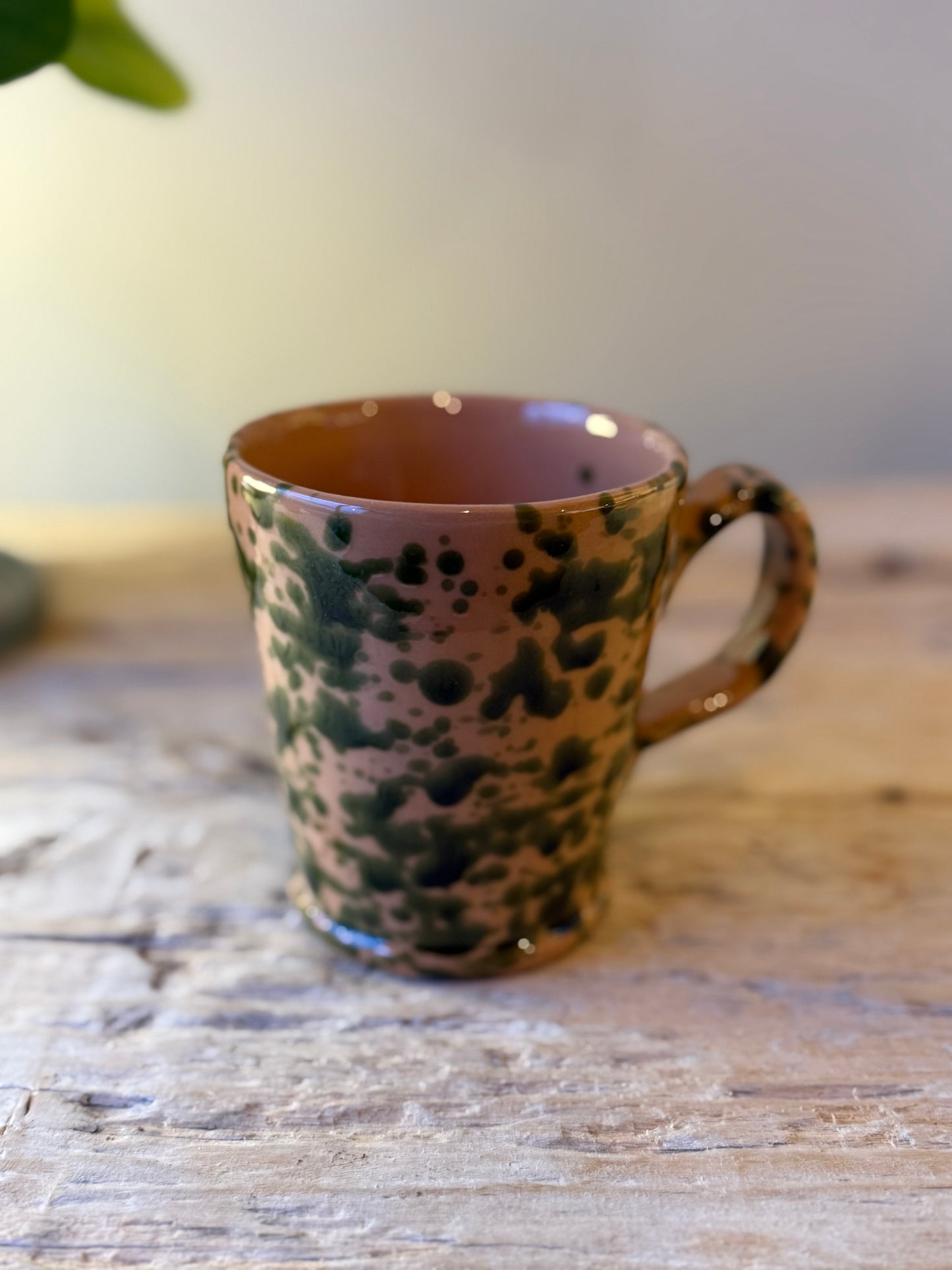 Nude & Green splatter-ware mug