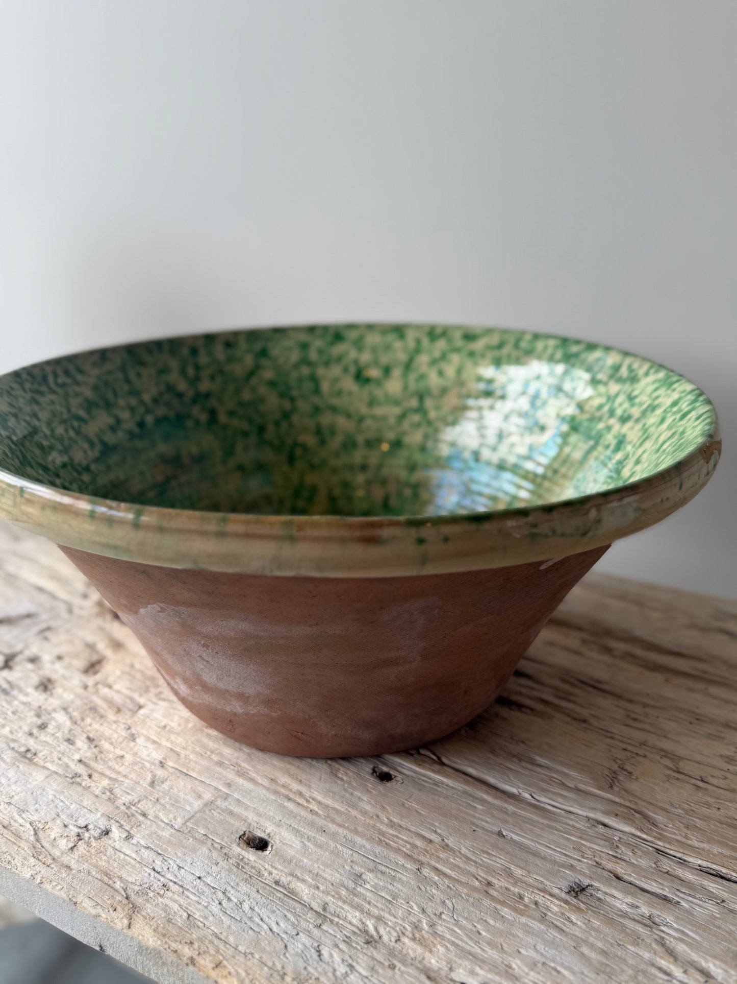 Antique Italian Passata bowl , splatter ceramics #3