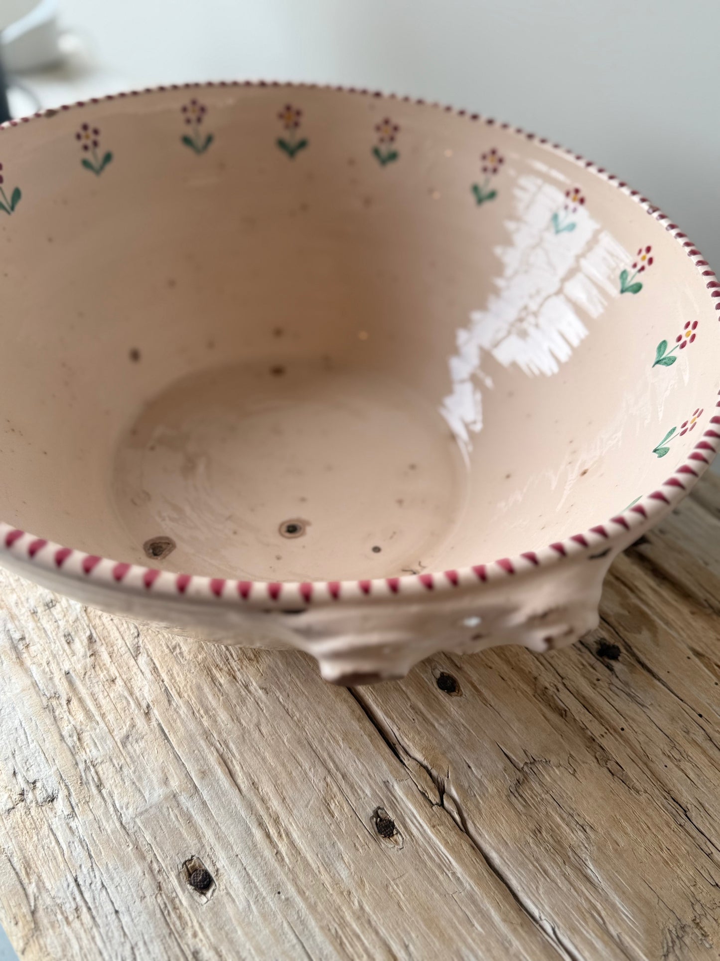 Vintage Italian cream bowl ditsy floral