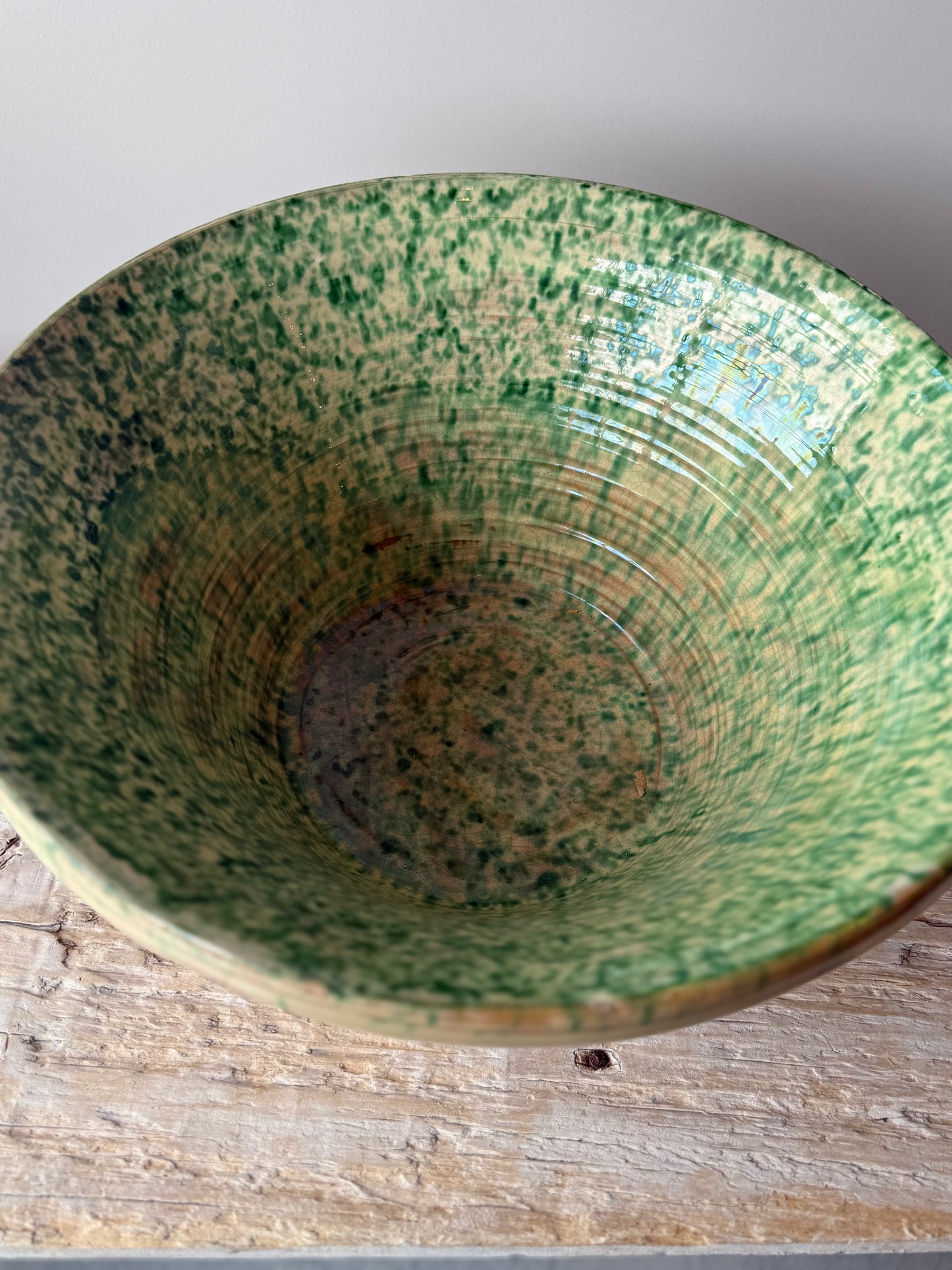 Antique Italian Passata bowl , splatter ceramics #3