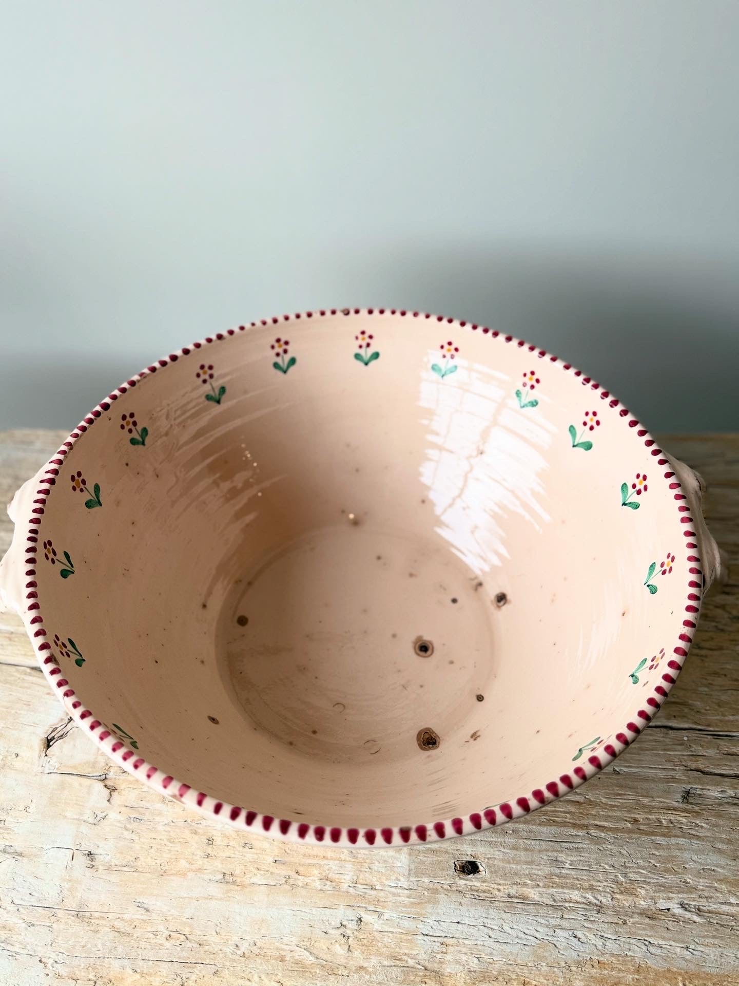 Vintage Italian cream bowl ditsy floral